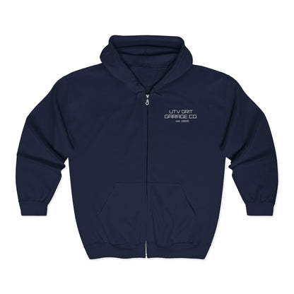 UTV Grit Garage Co.™ Midweight Zip Hoodie — “Ride Hard. Wrench Harder.”