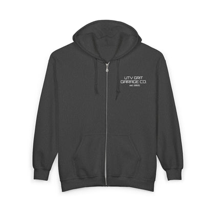 UTV Grit Garage Co.™ Midweight Zip Hoodie — “Ride Hard. Wrench Harder.”