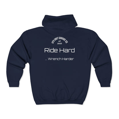 UTV Grit Garage Co.™ Midweight Zip Hoodie — “Ride Hard. Wrench Harder.”