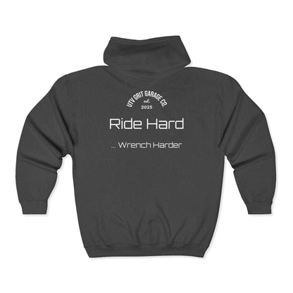 UTV Grit Garage Co.™ Midweight Zip Hoodie — “Ride Hard. Wrench Harder.”