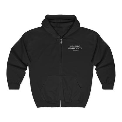 UTV Grit Garage Co.™ Midweight Zip Hoodie — “Ride Hard. Wrench Harder.”