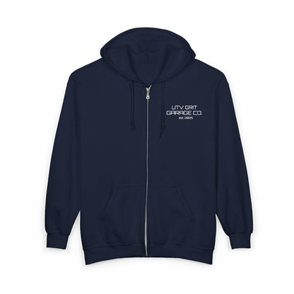 UTV Grit Garage Co.™ Midweight Zip Hoodie — “Ride Hard. Wrench Harder.”