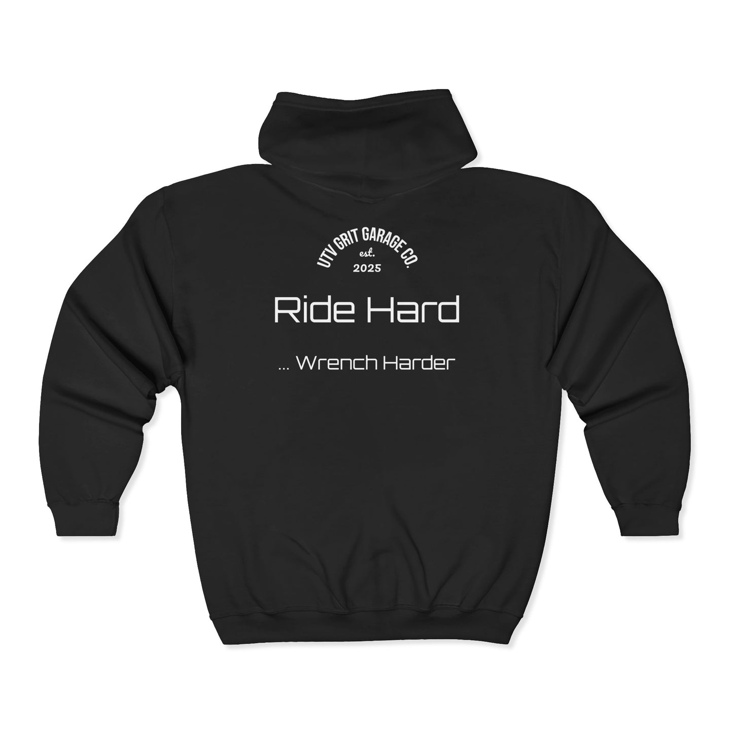 UTV Grit Garage Co.™ Midweight Zip Hoodie — “Ride Hard. Wrench Harder.”