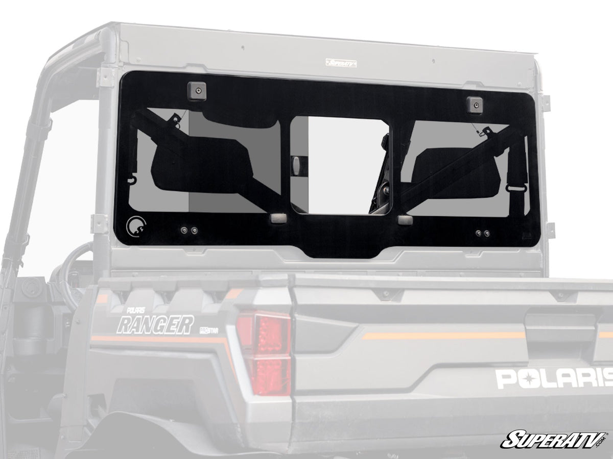 SuperATV - Polaris Ranger XP 1000 Sliding Rear Glass Windshield