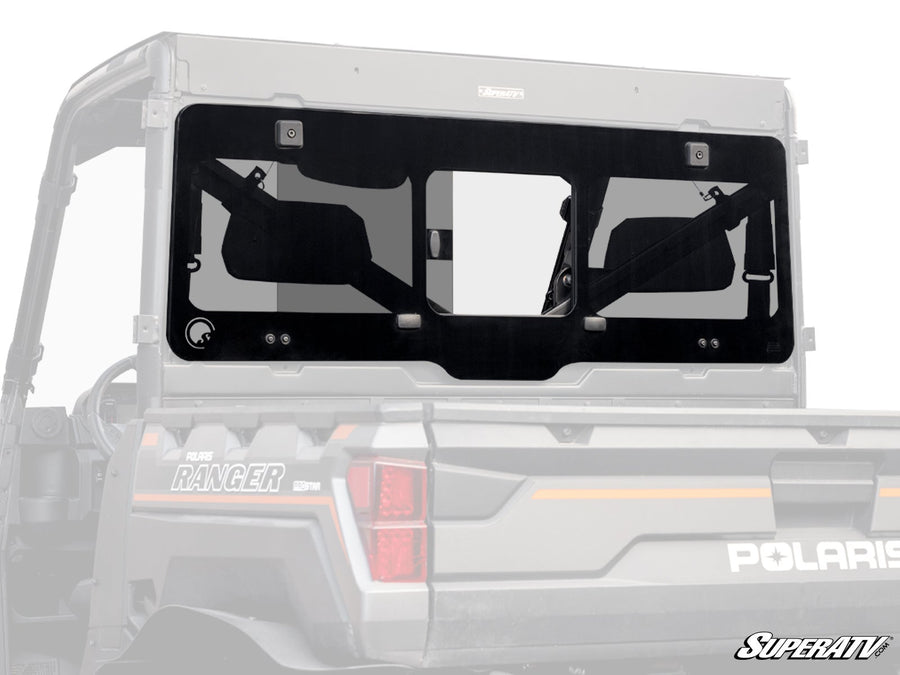 SuperATV - Polaris Ranger XP 1000 Sliding Rear Glass Windshield